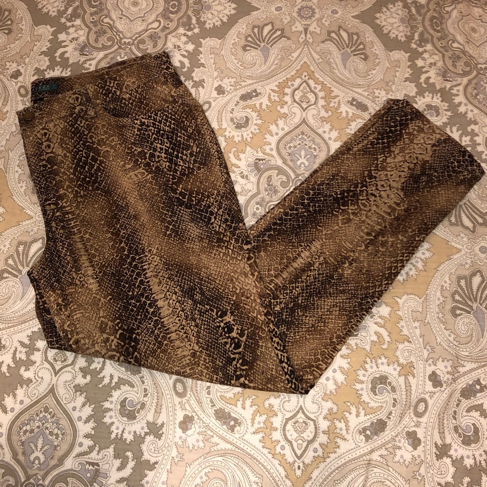 Snakeskin Straight Leg Pants